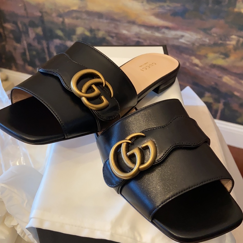 Authentic Gucci Marmont GG Leather Sandal - Picture 10 of 12